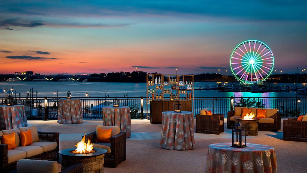 View from the Gaylord's terrace with the Capital Wheel. Photo courtesy of the Gaylord National Resort and Convention Center.