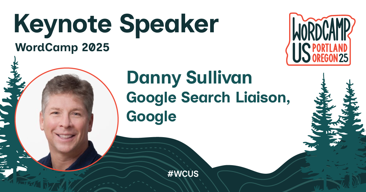 Keynote speaker at WordCamp US Danny Sullivan of Google