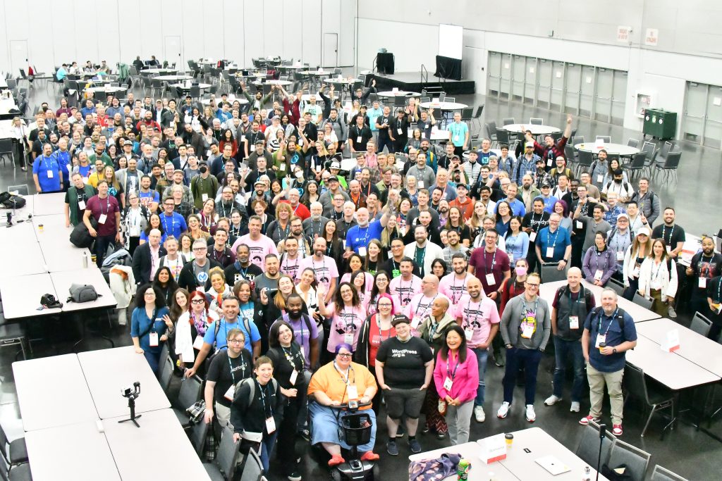 A picture of a large crowd of attendees for WordCamp US contributor day