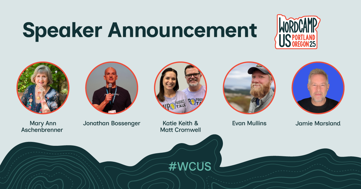 Picture of round 1 of wordcamp us 2025 speakers